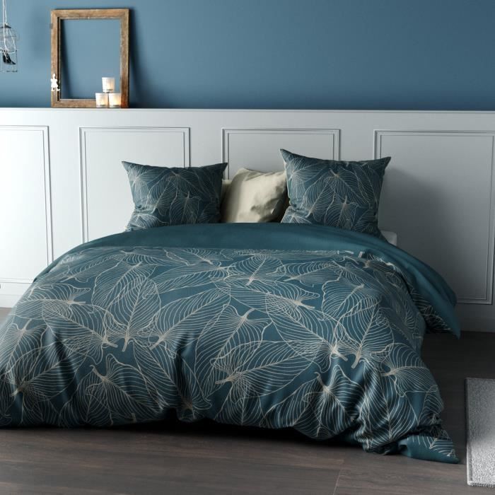 Parure de Couette Reversible 100/% Percale de Coton 71 Fils Cohiba 220 x 240 cm
