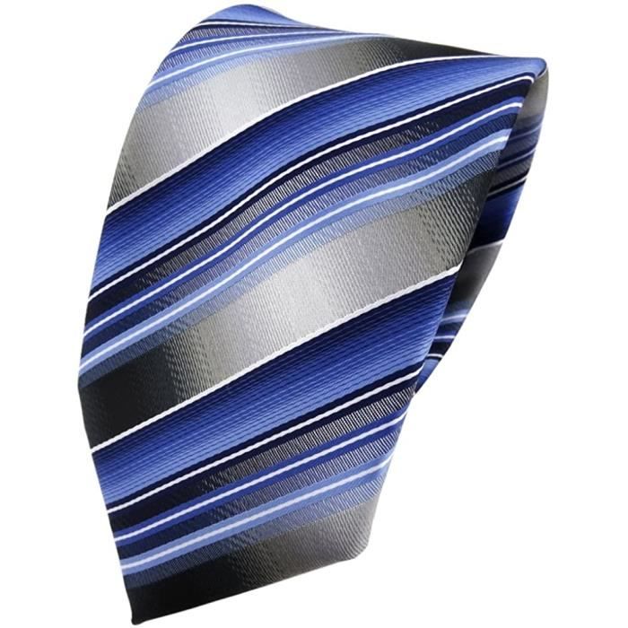 Cravate Pour Homme AL DINO En 100% Soie - Gris Rayé Classique 3A - Occasion Luxe
