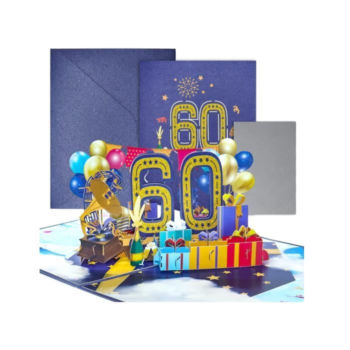 Carte D'anniversaire Pop-up 60 Ans - Marque Second Nature - Neuf