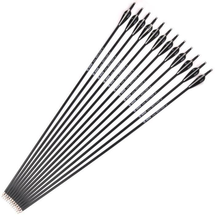 HOT SALE Flèche de Tir à l'Arc en Carbone Pur ID 4.2mm Sp300 400 500 600 700 800 900 1000 1500 1800 pour Arc Classique/à Poulies