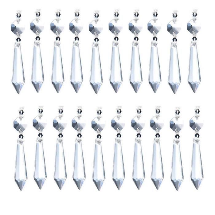 Bronagrand Crystal Lustre 20pcs Cristal Pour Lustre Pampilles En Cristal Pendentifs En Cristal Prismes Pour Lustres Decoration Achat Vente Bronagrand Crystal Lustre Cdiscount