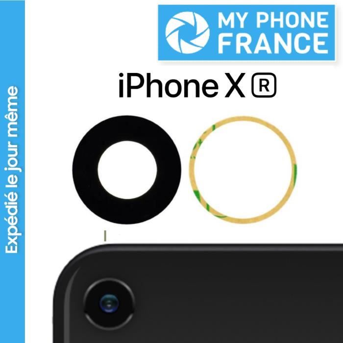Vitre Caméra pour IPHONE XR Lentille en verre Sans cadre + Adhésif Photo Arrière
