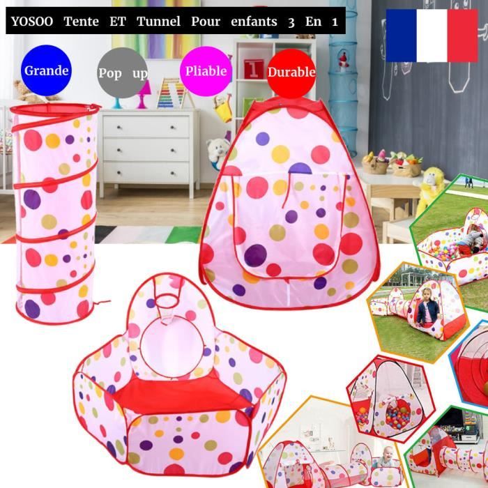 Tente De Jeu Pop-up Enfants Volkswagen Combi T1 Rouge - Licence Officielle - 165 Cm
