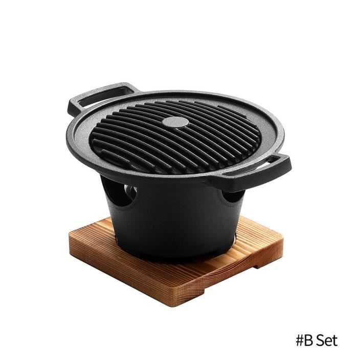 SFSGH Poêle à Barbecue, Ustensiles De Plateau De Plaque De Barbecue En Fonte En Métal Portable