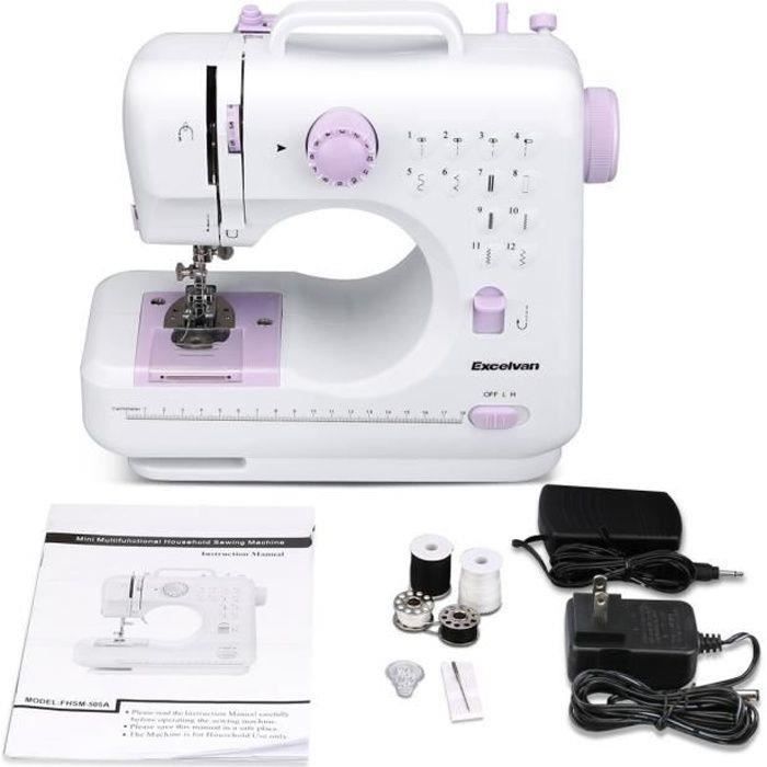 Machine à Coudre Portable 12 Points Avec Pédale Et Kit - Fonctionne Sur Piles Ou Secteur