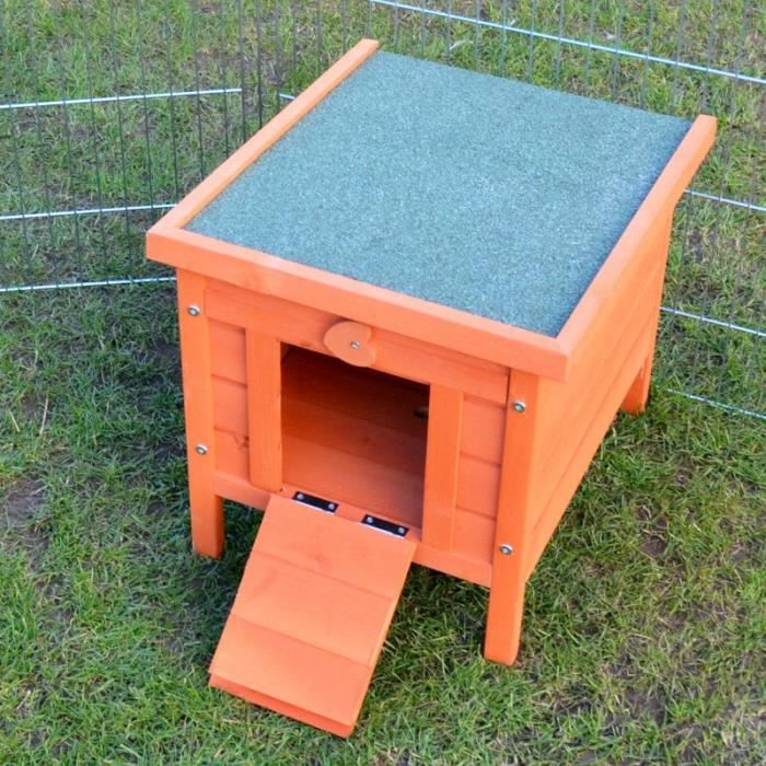 Cage Clapier Enclos lapin Extérieur en Bois Haute Qualité pour lapins 51,5  x 42 x 43 cm « 083 Mini maison » - Cdiscount Animalerie