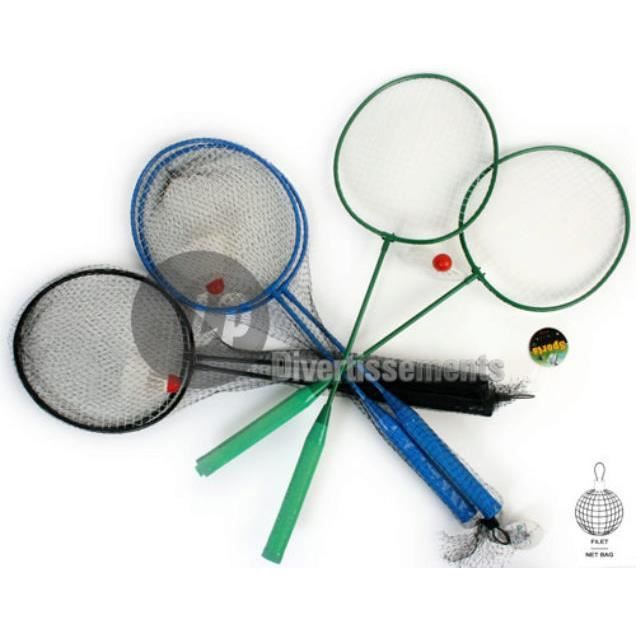 Set de 2 Raquettes de Badminton 1 Volant Sport de Raquette Jeu Plage Jardin 