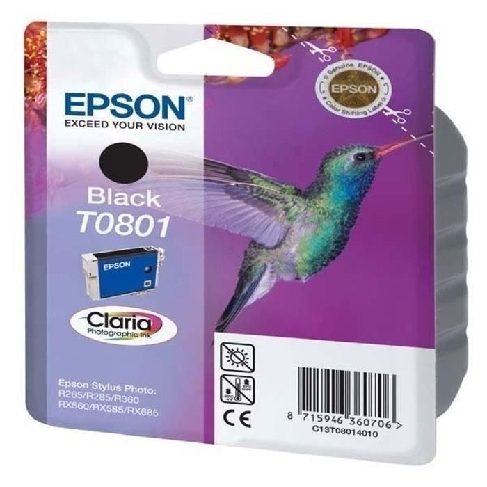 EPSON Cartouche dencre T0801 Noir – Colibri  (C13T08014011)
