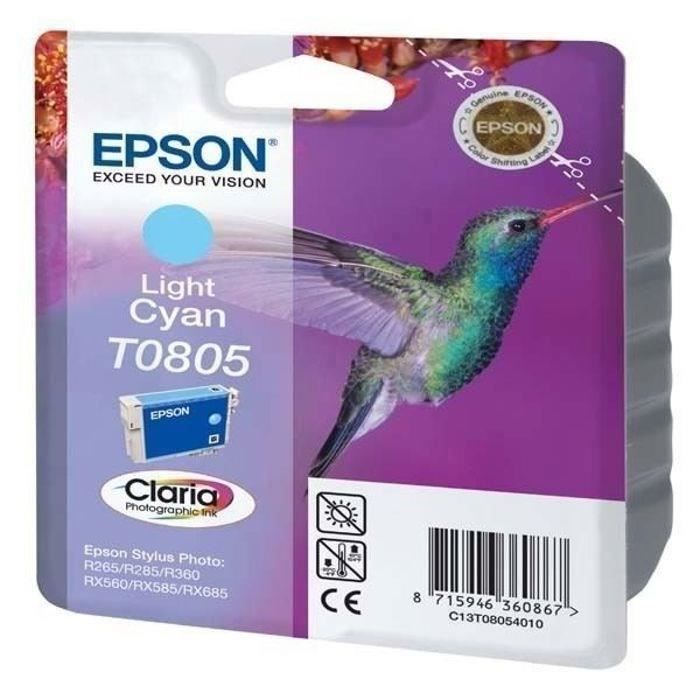 EPSON Cartouche dencre T0805 Cyan clair - Colibri (C13T08054011)
