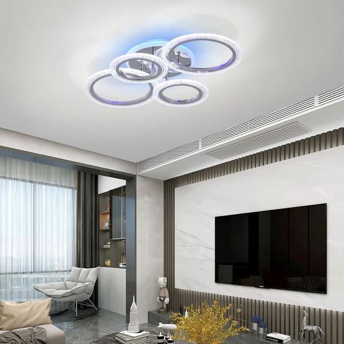 Plafonnier LED Hofstein Gris/Blanc Moderne – Lampe Suspendue Pour Salon, Chambre, Cuisine – 1 à 3 Lumières