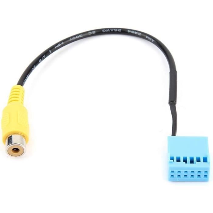 Câble Adaptateur 2x Aviation 4 Broches Vers BNC/DC Femelle - 35 Cm - Pour Caméra De Recul Voiture - 9