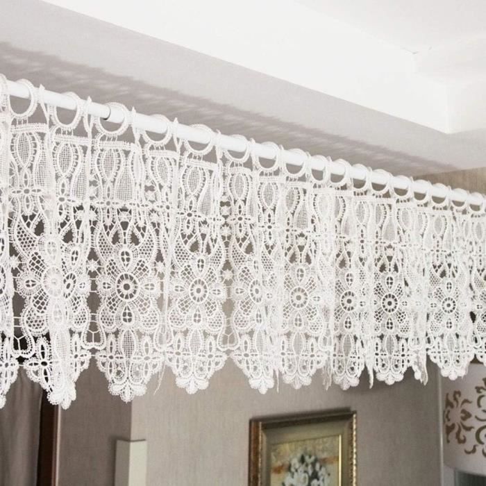 Rideau Dentelle Shabby Chic Palazzo INT - Motif Maison Victorienne - 140x260 Cm