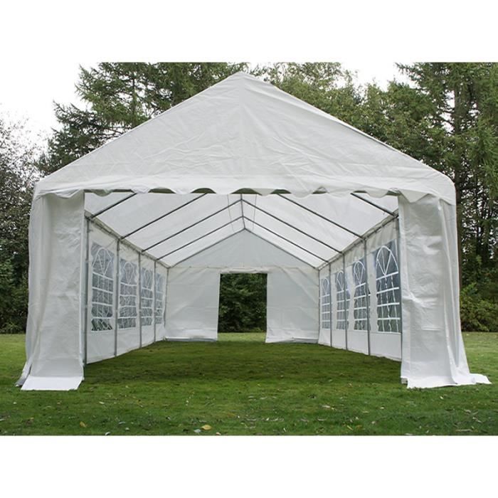 Tente De Réception 4x6 M - Bâche PE 170 G/m², Cadre Acier Galvanisé, Avec Panneaux Latéraux - Pour Jardin, Mariage, événements