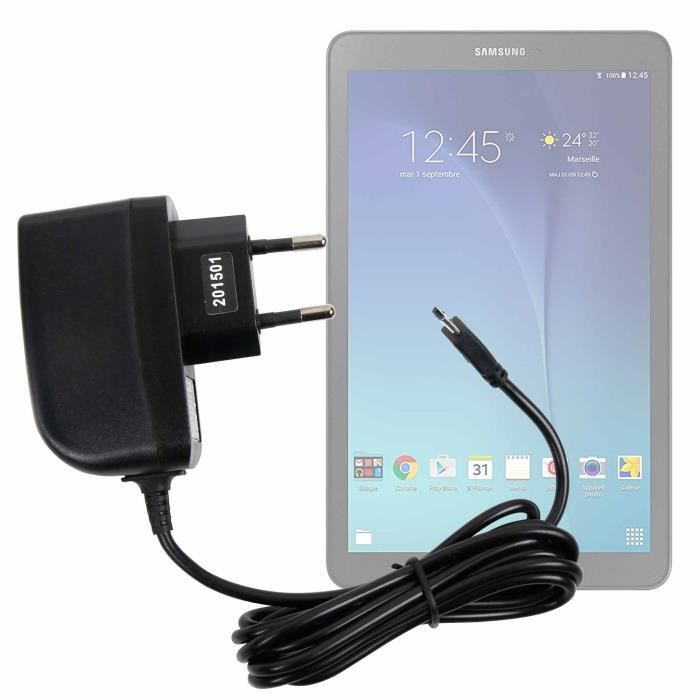 DURAGADGET Chargeur Secteur Rapide pour Samsung Galaxy Tab E 9.6 SM