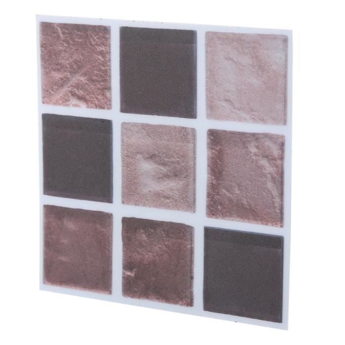 6 Pièces Carrelage Adhesif Mural Autocollant Mosaïque Carreau Ciment 3D