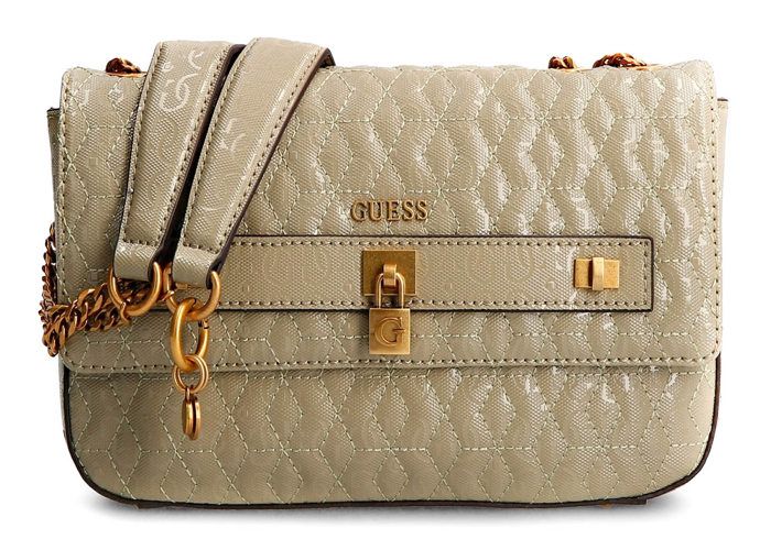 Sac à Bandoulière GUESS Eco Evaine Girlfriend - Gris Clair Stone - Neuf Avec étiquettes