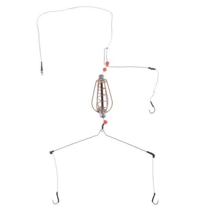 Cage Appât Pêche 40g - Piège Leurres Carpe, ABS Et Fer, Brun Clair - Lot De 4, Pour Pêche Sauvage