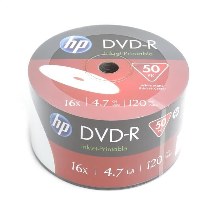 ORIGINAL HP Accessoires informatiques DME00070WIP DVD R 4.7GB120Min16x Bulk Pack 50 Disc - vue 2