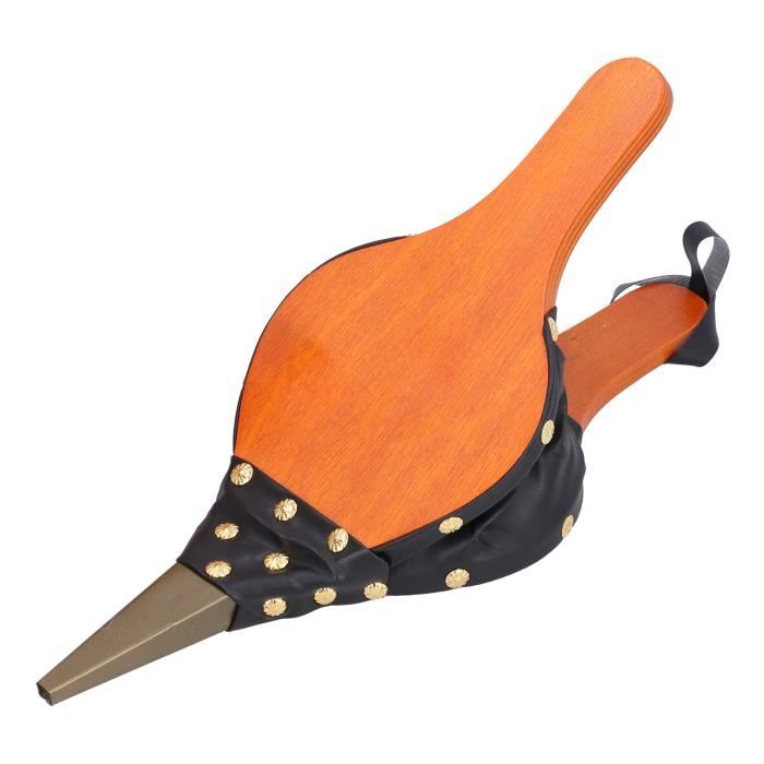 Soufflet Cheminée Bois Et Cuir - 48cm - Pour Feu Et Barbecue - Poignée Ergonomique