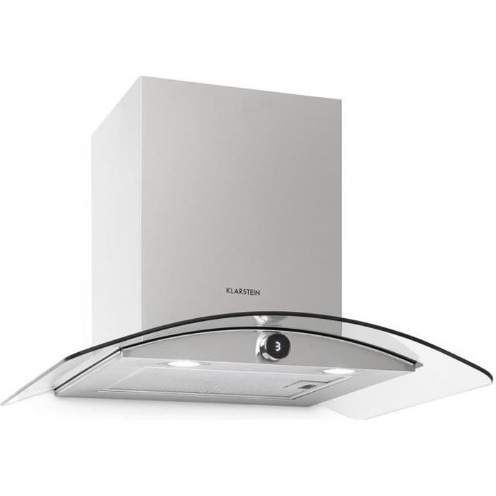 Klarstein Luna Hotte Murale Aspirante 60cm Extraction 420m H Eclairage Led Acier Inox Noir Achat Vente Hotte Cdiscount
