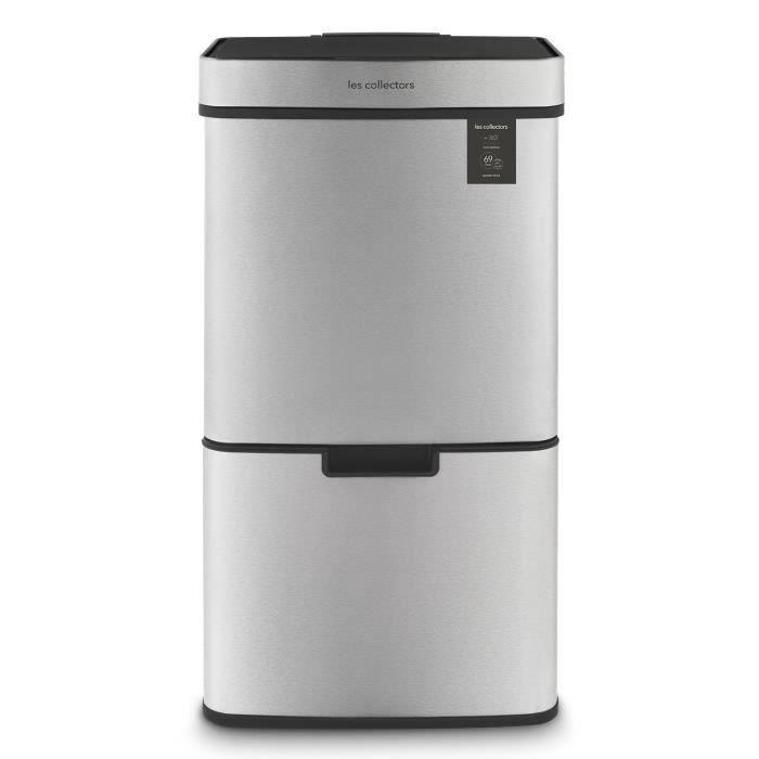 Les Collectors 1012 - Poubelle de tri à capteur 69L inox edition