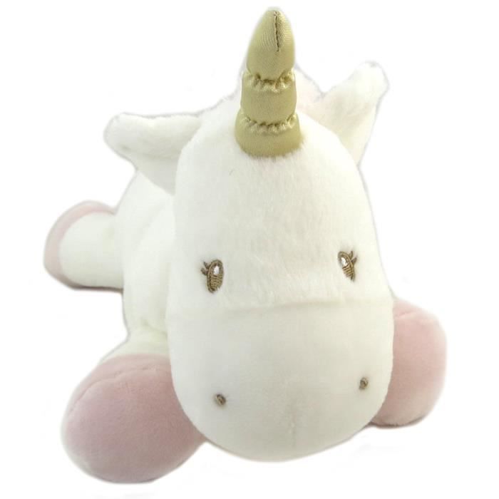 Peluche hochet 'Licorne Mania' blanc rose 25x23x12 cm [N7901