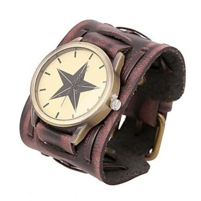 Montre avec bracelet sale en cuir homme