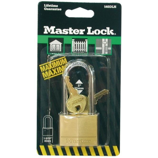 Cadenas en laiton massif - MASTER LOCK - 50 mm - Double verrouillage à taquets - Idéal pour les bagages