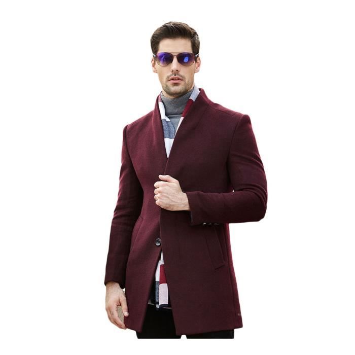 Manteau long bordeaux homme clearance