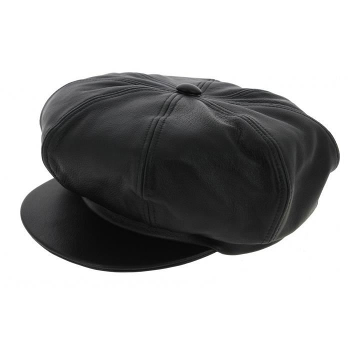 Casquette gavroche cuir homme Outlet