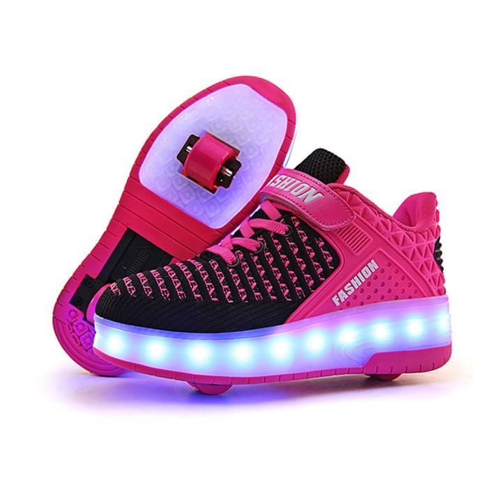 Enfants Chaussures baskets Basket Lumineuse led enfants garcons ou fille LED 7 Couleur USB Chaussures de sport Rose Cdiscount Chaussures