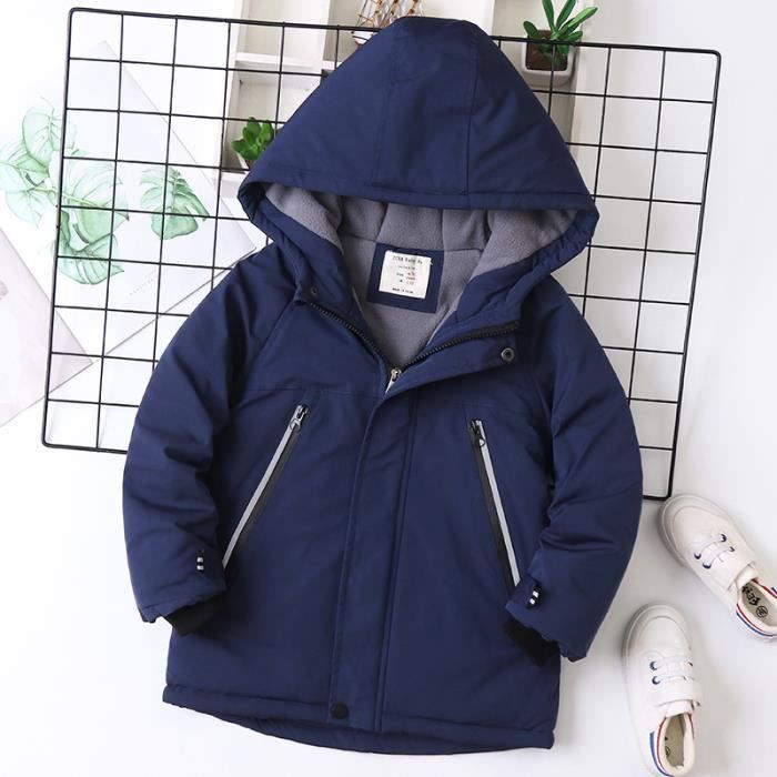 Blouson Enfant Gar on De 5 10 ans Doublee Polaire A Capuche Doux