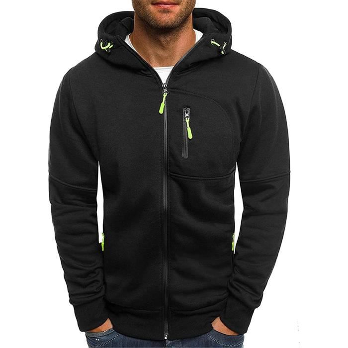 Sweat Homme Capuche Zipp Homme Sport D Contract Et Confortable