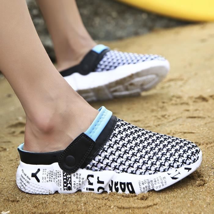 Harssidanzar Sandales d'été Cross slip pour hommes sandales slip confortables et légères avec soutien de la voûte plantaire KM233EU,Gris,taille 41