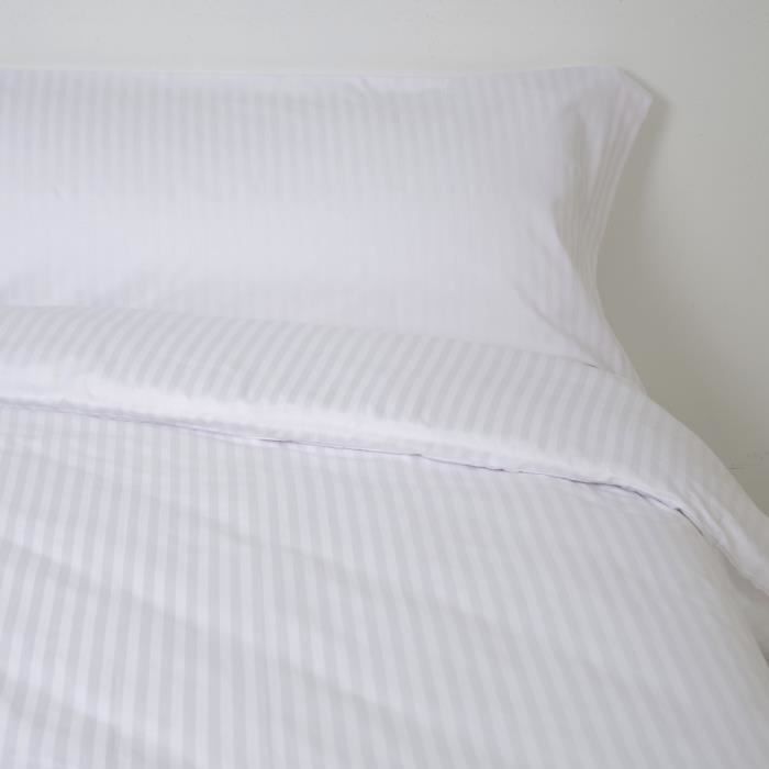 Croisé Housse de couette (Couleur: Blanc - Mesures de lit: Lit 150cm