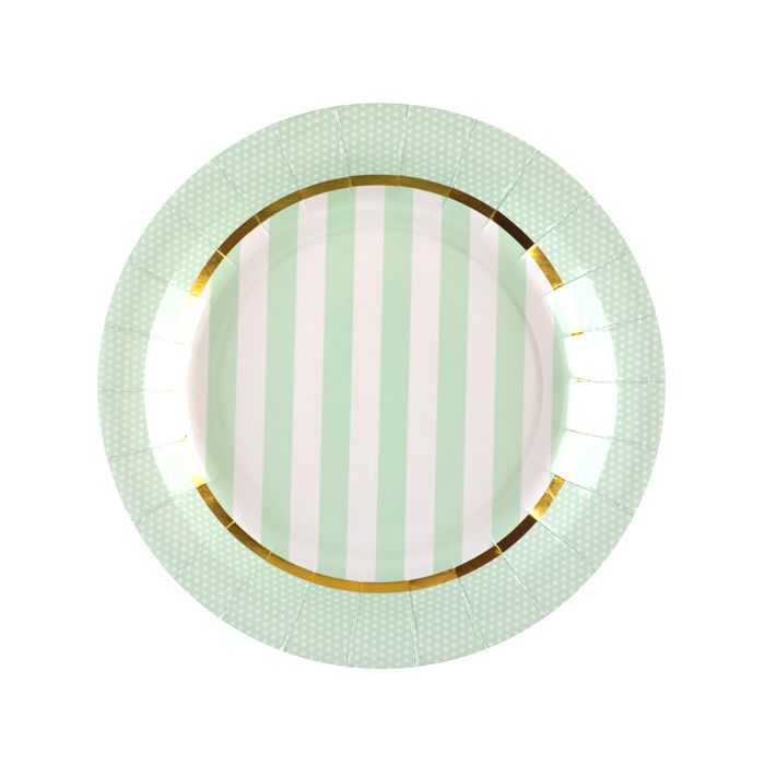 10 Assiettes Baby Shower Vert Vert Anis Cdiscount Maison