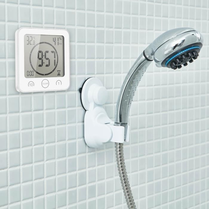 Horloge de Douche Numérique Ventouse Minuterie Murale Humidité de