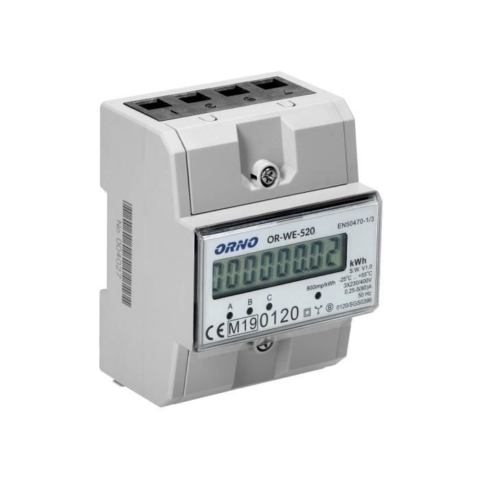 Compteur D'énergie Numérique Pour Rail DIN - Mesure Tension & Courant (AC 50-300V / 0-100A) - Avec Rétroéclairage - Neuf