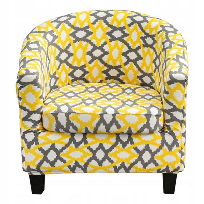 Housse de fauteuil extensible - PARAMOUNT CITY - Modèle Stark 16 - Multicolore - 2 pièces (housse+coussin) - Ajustable 30–55 cm