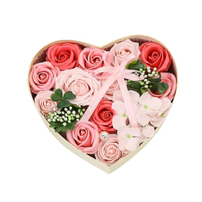 1 Pc Savon Fleur Coeur Forme Boite Cadeau Anniversaire Faveur De Mariage Decoratif Pour La Saint Valentin Noel Rose Porte Photo Cdiscount Maison