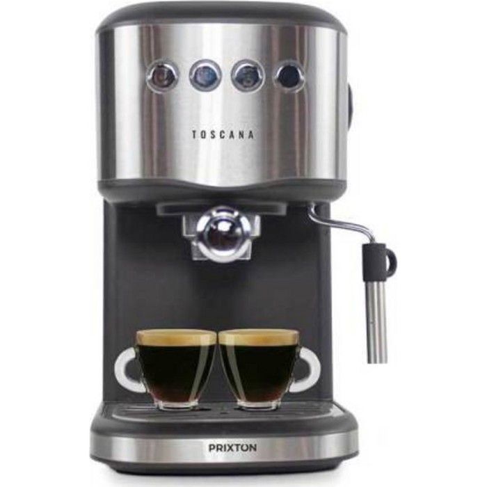 Machine à café Expresso Automatique PRIXTON Toscana adaptateur de Capsules / Dosettes 850 W 20 Bar Café moulu et à dosette Gris - Prixton