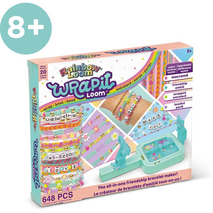 Kit de création de bracelets damitié - BANDAI - Rainbow Loom - Wrapit - 648 pièces - 20 projets DIY