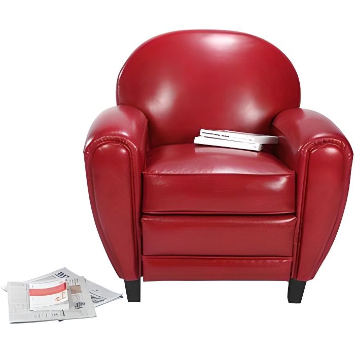 fauteuil club cuir rouge