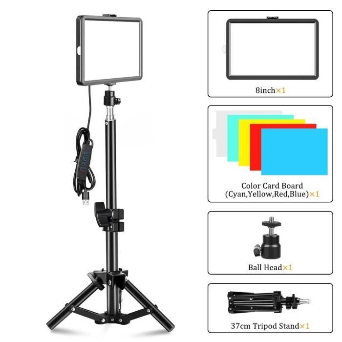 SH-Petite Lampe Ronde LED Avec Trépied,perche à Selfie,trépied Avec Support,lumière Vidéo 3