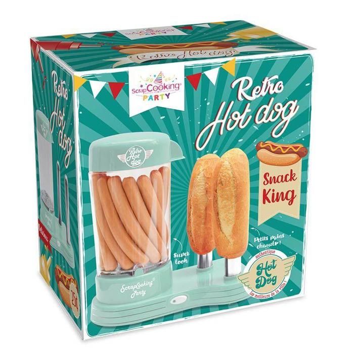 Appareil à hot-dog - SCRAPCOOKING - Capacité 12 saucisses - 2 pains - 450 Watt - Vert