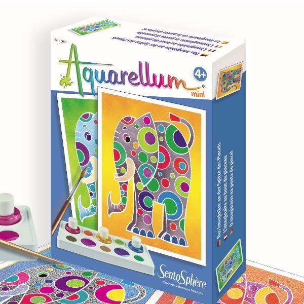 SENTOSPHERE - Aquarellum Mini Elephants - Peinture pour enfants - Mixte - A partir de 3 ans