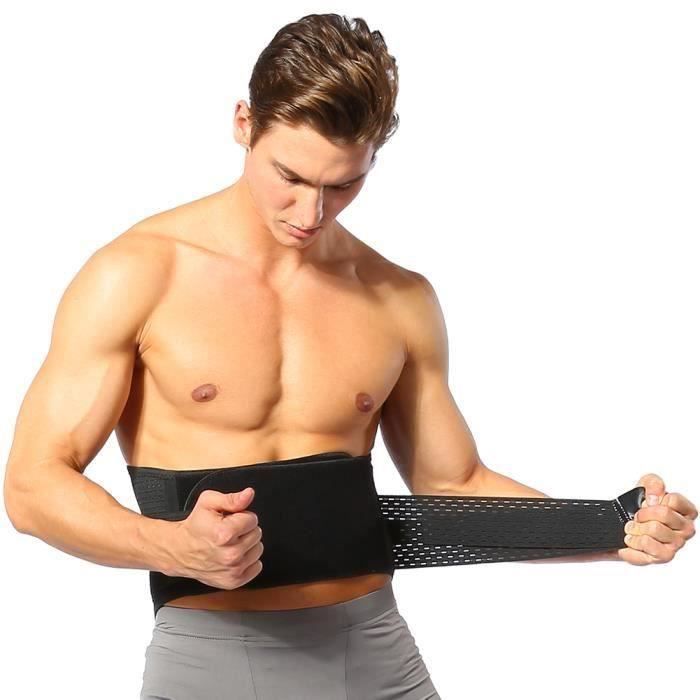 Ceinture De Maintien Lombaire Pour Musculation - Polyester Noir, Réglable, Pour Haltérophilie Et Fitness