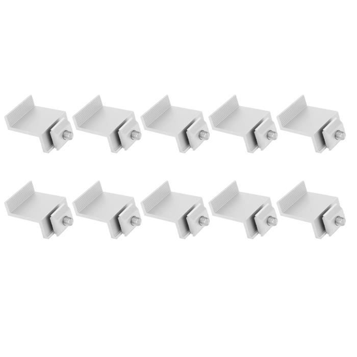 Lot De 4 Pince D'Extrémité NELI Pour Panneaux Solaires - Support PV 30-40mm Argent