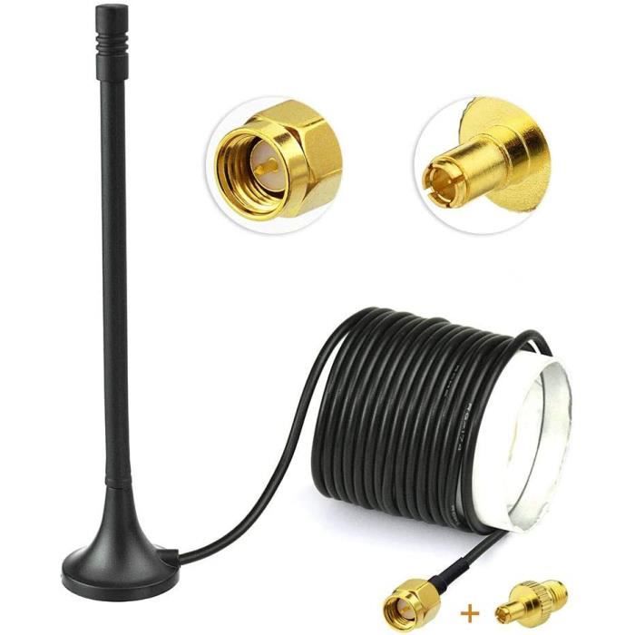 Lot De 4 Rallonges Câble Antenne SMA 3 M Avec Base Magnétique - SMA Mâle Vers Femelle, Pour WiFi, Routeur, GPS - 6