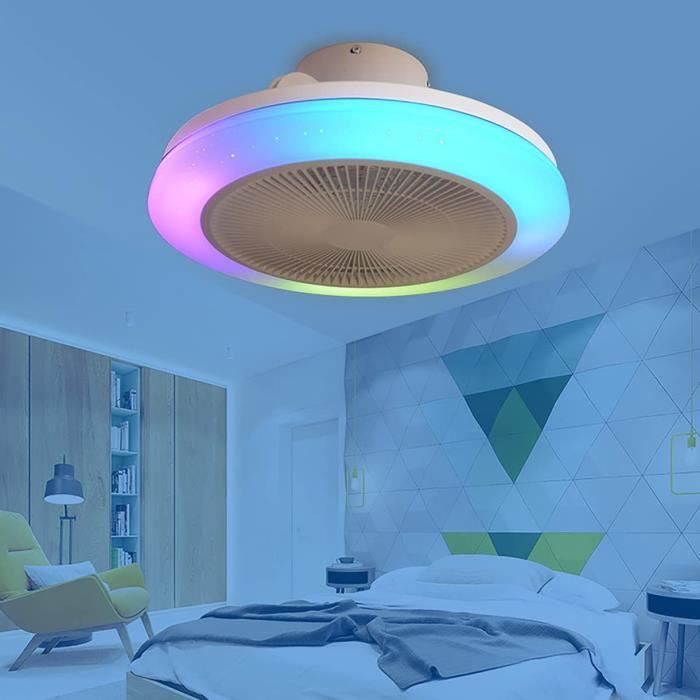 Ventilateur Plafond Avec Lumière ZoneYan - Télécommande, 3 Vitesses, Lumière Dimmable 3000K-6500K, Minuterie, E27